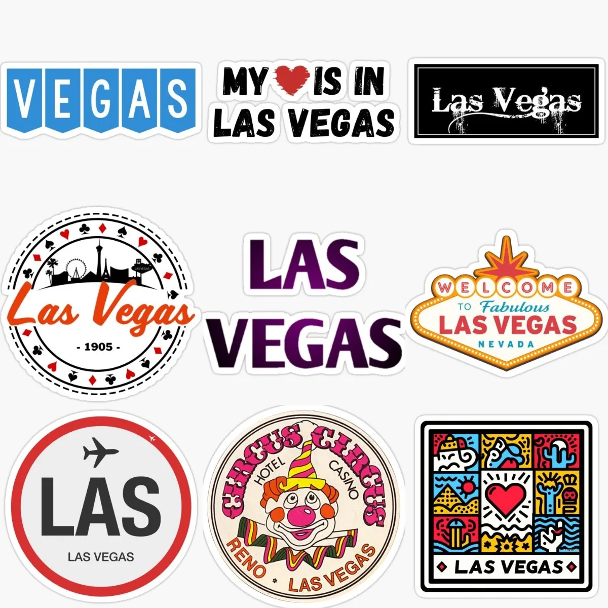 Las Vegas Creative Creative Sticker for Decorate Room Fridge Table Car Truck Motorcycle Off-road Helmet Bumper Decal