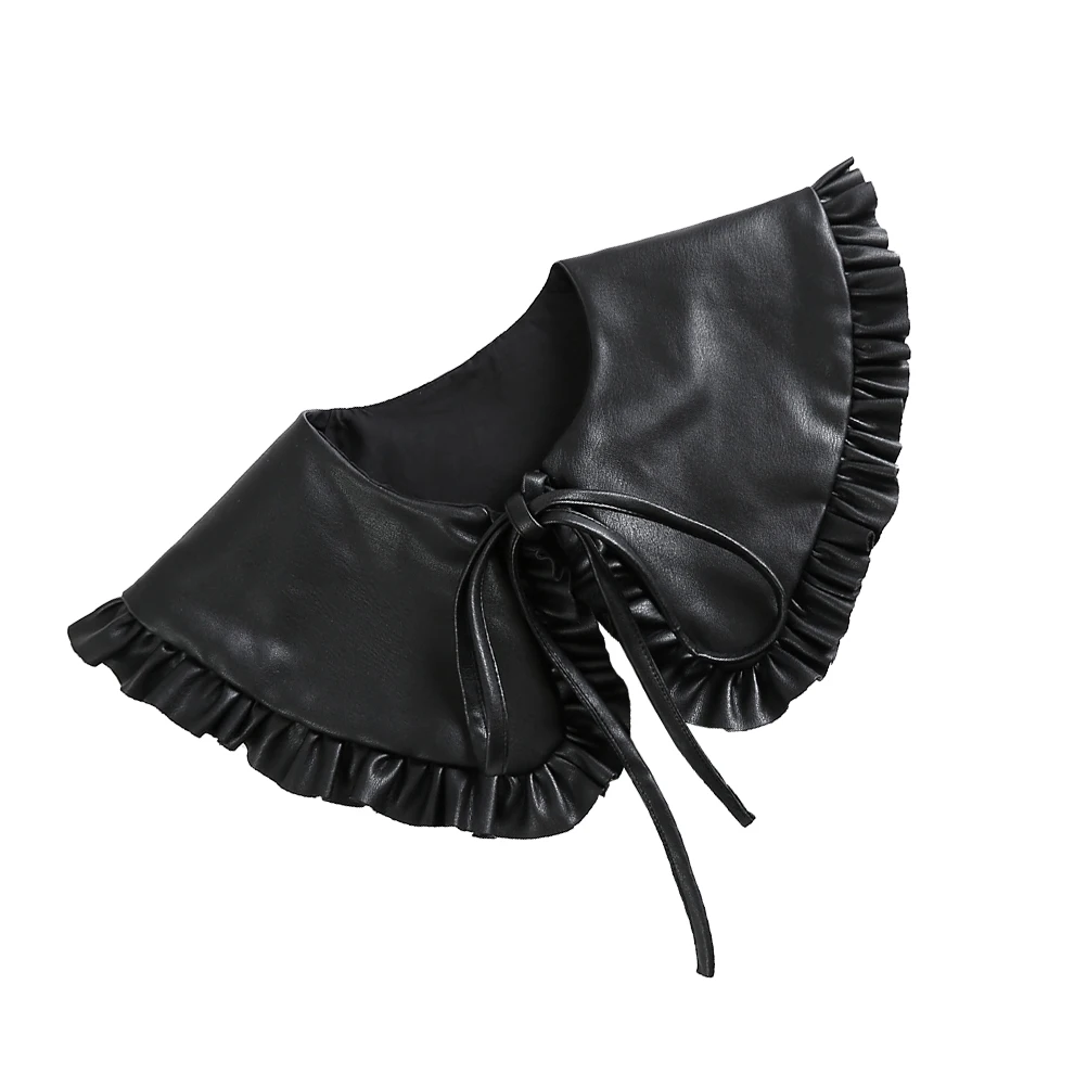 

Shawl False Collar Decorative Neckline Women Men Smooth Material Durable Practical Leaf Edge Scarf Clothing Accessory