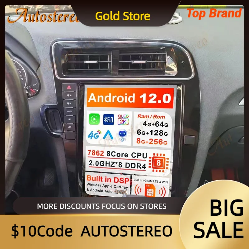 

12,1 ''Android 12 8 + 256G Tesla экран для Audi Q5 2009-2015 Автомобильный GPS-навигатор автомобильное стерео головное устройство мультимедийный плеер радио Navi