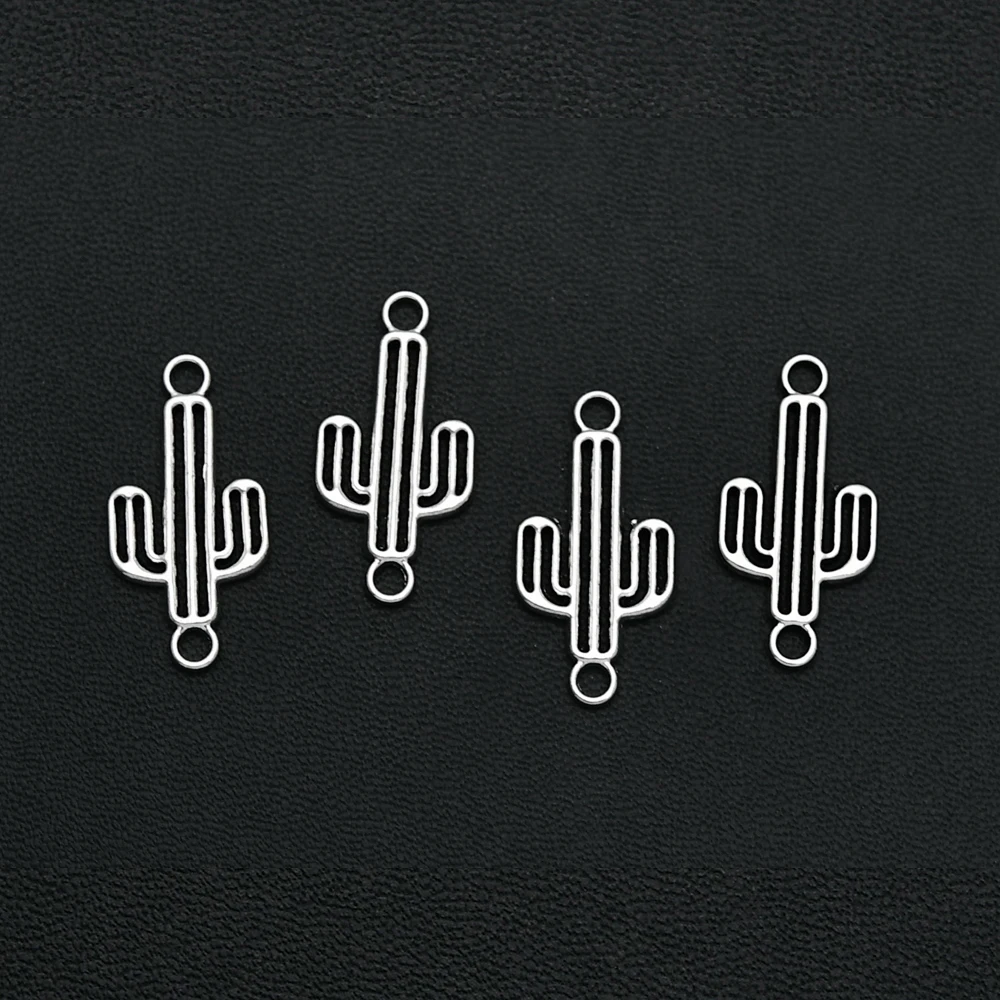 20pcs/lot--26x13mm Vintage Cactus Connector Charms Pendants For Diy Jewelry Making Findings Supplies Accessories Handmade Crafts