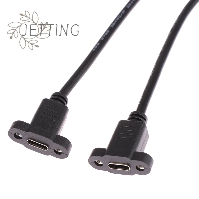 Kabel Ekstensi Hot Micro Type USB USB 3.1 Male ke Type-C USB 3.1 Female 17mm dengan Lubang Panel Mount Sekrup 0.3m