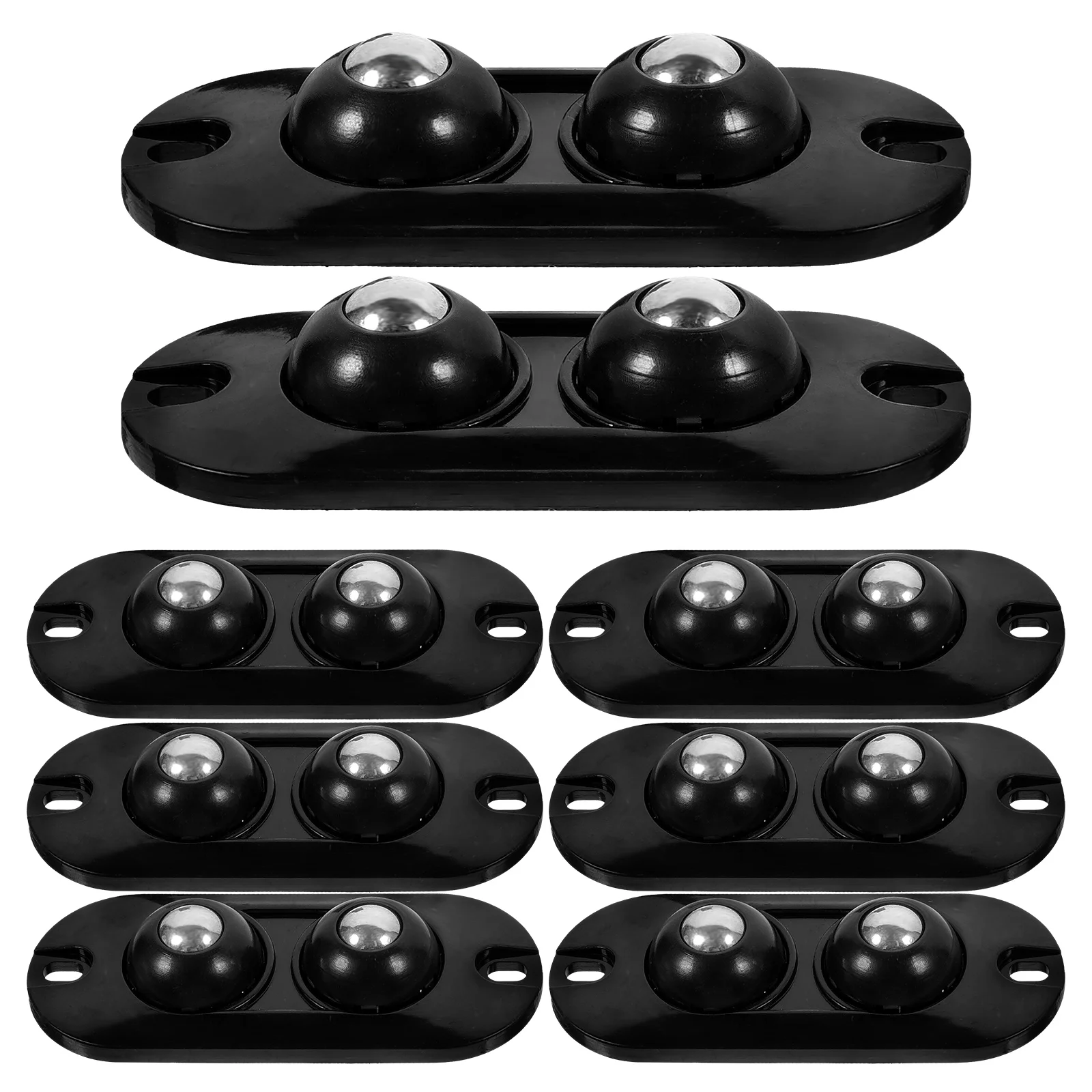 

8pcs Double Bearings Casters White Black Adhesive Swivel Wheels Heavy Duty Silent No Drill Compact Size