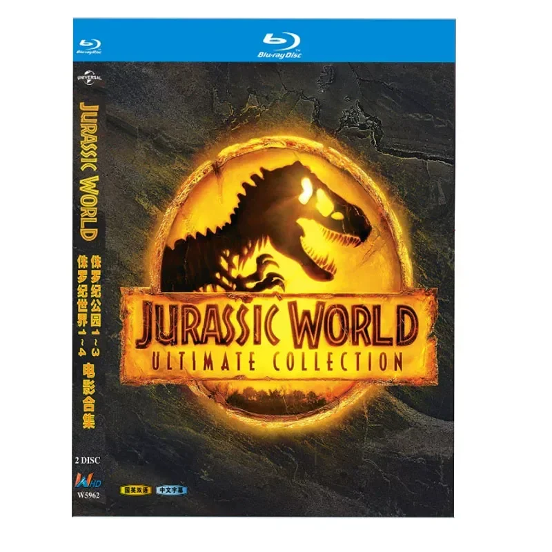 

BD Blu-ray Movie Jurassic Park 1-3 and Jurassic World 1-4 Movie Collection 2 Disc Box