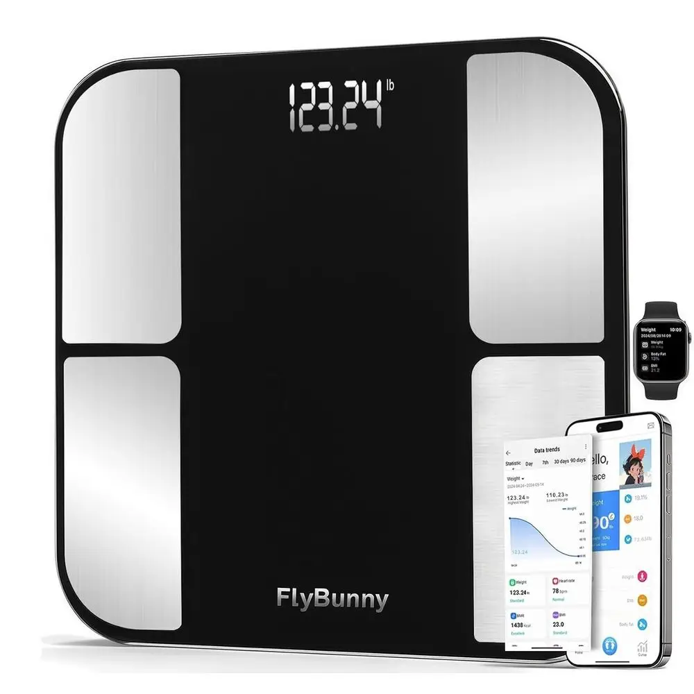 

Large Capacity Bluetooth Smart Scale for 400lbs, Body Composition Analysis with App, Illuminated Display, Anti-Slip Design
