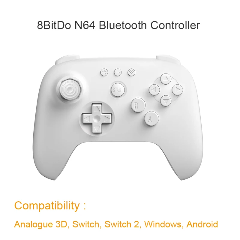 8BitDo N64 Bluetooth Controller for Analogue 3D, Nintendo Switch, Switch 2, Gaming Joystick Gamepad for Windows and Android image 3