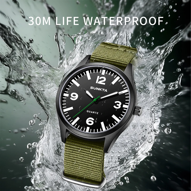 LUIK Topmerk Luxe Horloge Mannen Quartz Datum Nylon Waterdichte Lichtgevende Militaire Sport Lederen Horloges Voor Mannen relogios masculino