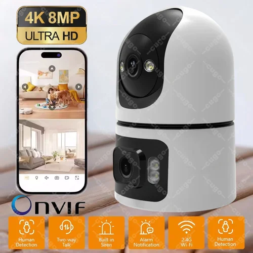 Imagen 1 del producto Cámara WiFi 4K de 8MP Onvif, cámara IP inteligente para interiores, visión nocturna a todo Color, seguimiento automático, vigilancia CCTV de seguridad, Monitor de bebé