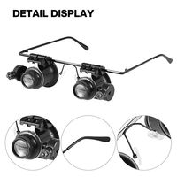 Close Range With LED Lights Magnifier Watch Repair 20X Magnifier Double Eye Glasses Type Jeweler Inspect Tool