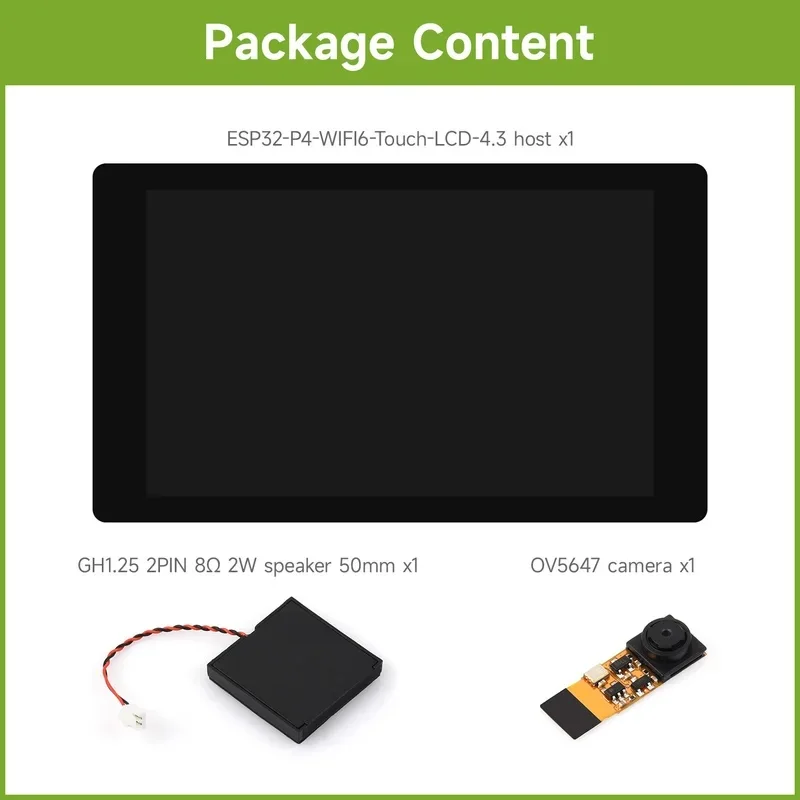 ESP32-P4-WIFI6 4.3 Display Dev Board 480×800 LCD Wi-Fi 6 BLE 5 Audio Codec OV5647 Camera Support 4.3 inch TouchScreen