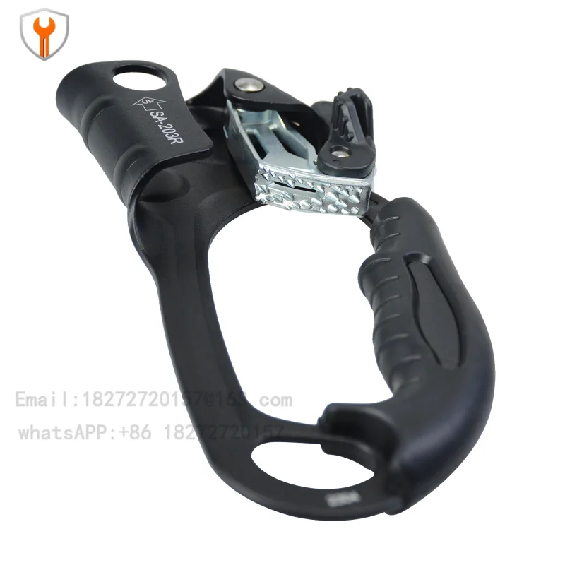 Standard aluminium climber for climbing right-hand climber with nylon hand strap and seat belt attachment