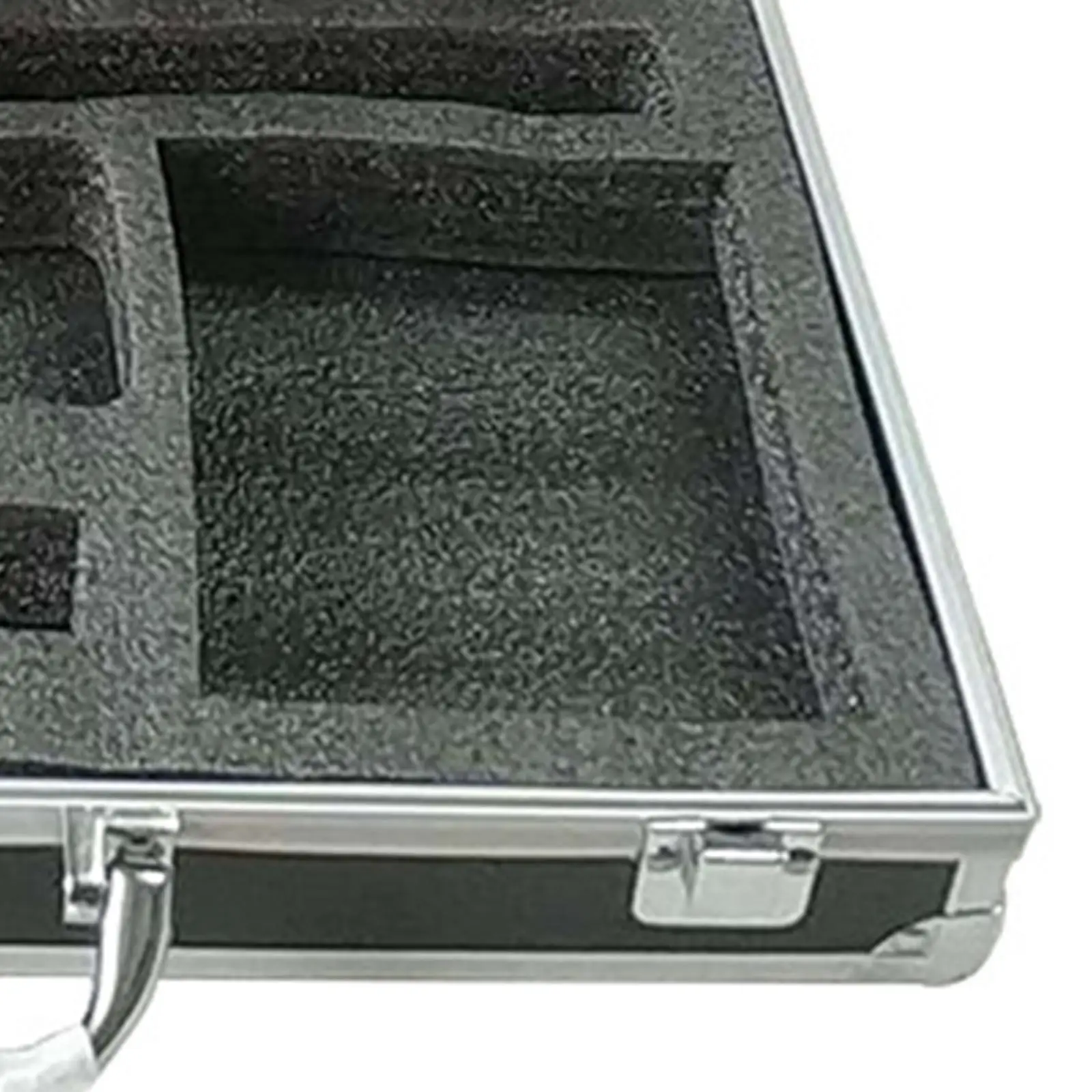 Portable Microphone Case for Wireless Mic Systems Aluminum Hard Shell Storage Box with Foam for Camera Electronics