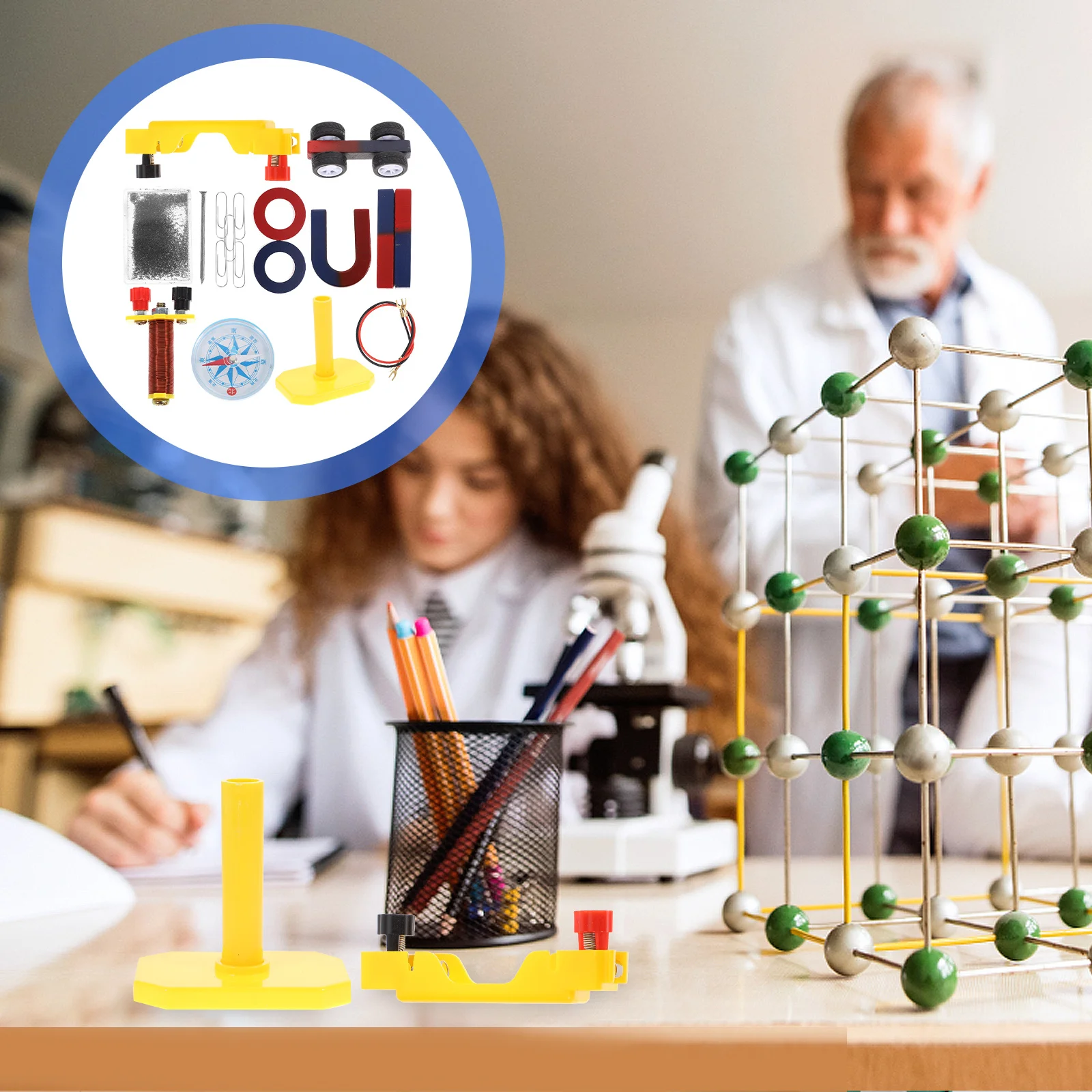 1 set kit magnete a ferro di cavallo barra a forma di U forma circolare attrezzatura didattica magnetica accessori magnetici fai da te forniture da laboratorio