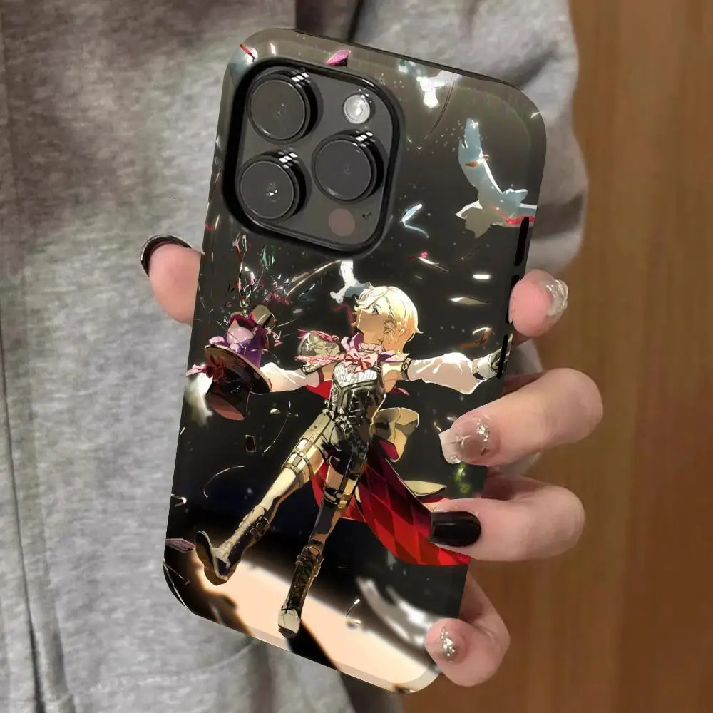 

lyney Phone Case Double-layered 2-in-1 Film Case For IPhone 16 15 Promax 14 13 Pro 12 11 plus Samsung S25 24 23 Covers