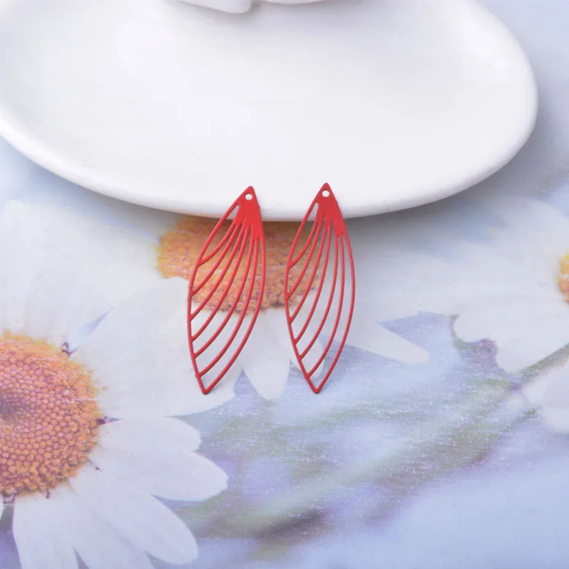 30 Stück AC14605 13*38mm Messing-Fächeranhänger Dünner Anhänger DIY Schmuck Ohrring-Zubehör – Detail 7