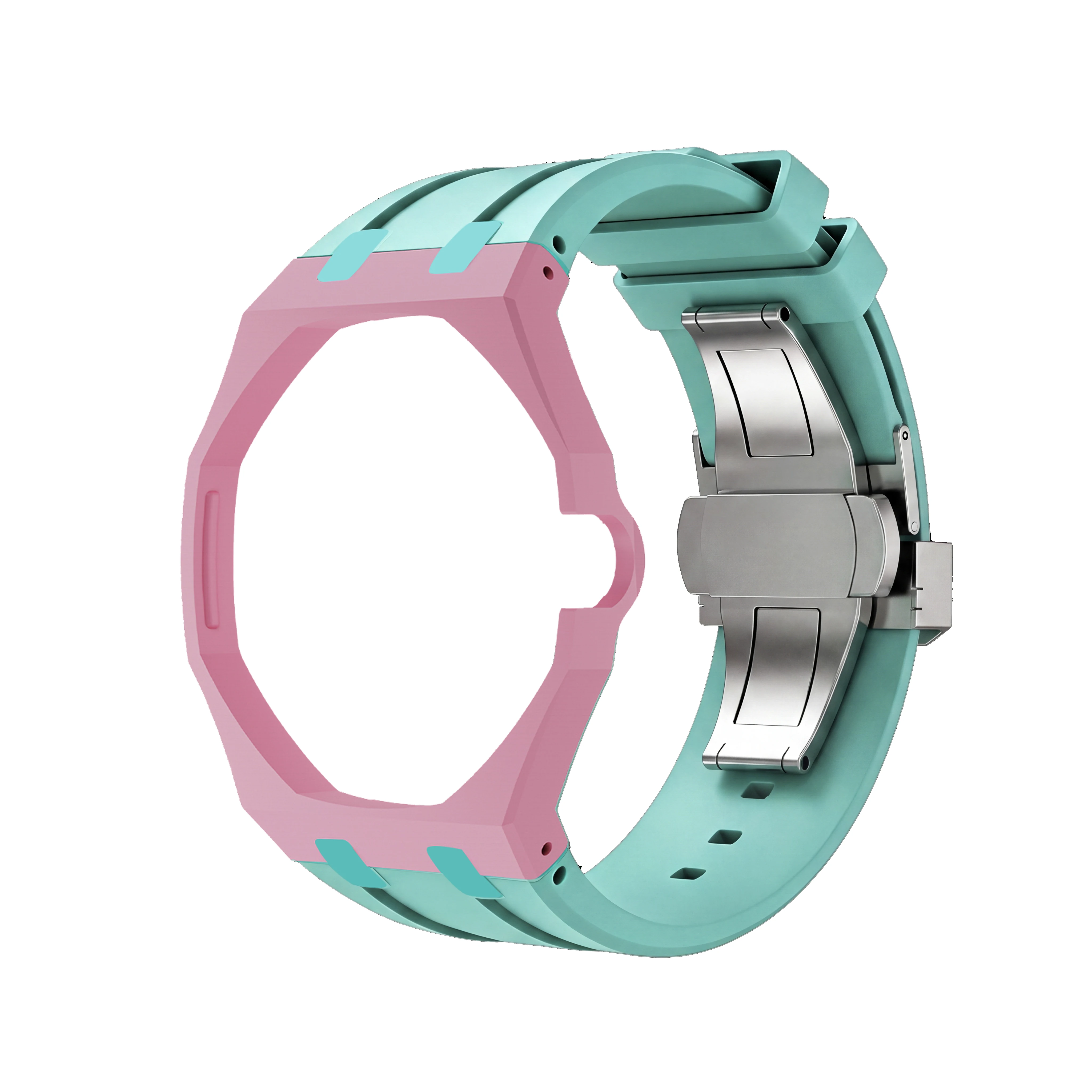 Fit For AP&Swatch Royal POP Ceramic Case With Rubber Watch Strap Kit With Fold Buckle Kit Changer For 3/12 Clock