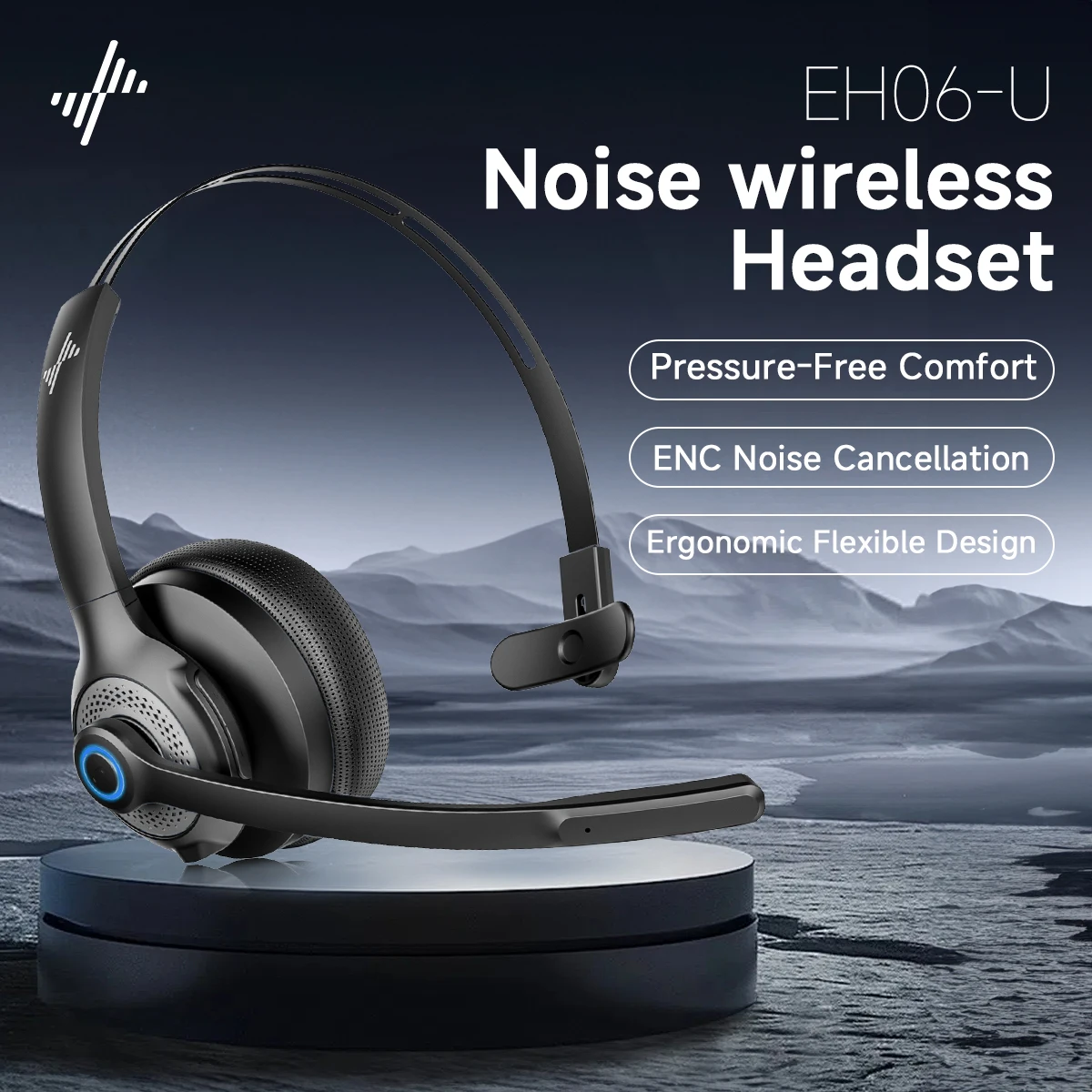 

JIAMQISHI Bluetooth 5.2 Wireless Headset with Mic for Work Clear Call Mic Mute USB Dongle Applicable To PC,Laptop,Zoom,Office