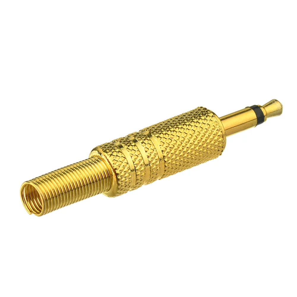 Superbat 1/8" 3.5mm Stereo Male Connector with Spring Strain Relief Coax Audio Solder Adapter