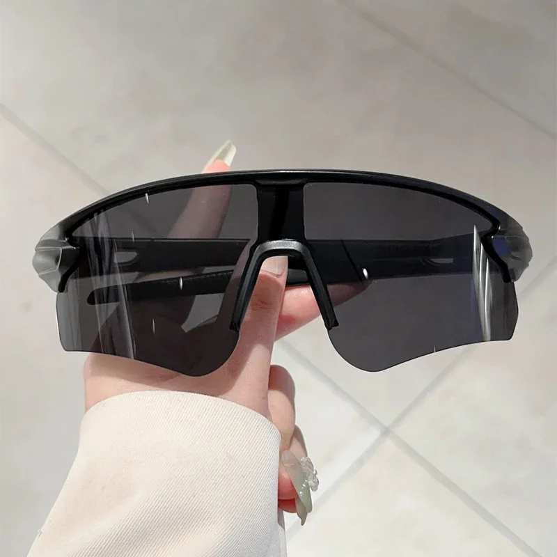 GM LUMIAS Semi Rimless Sports Goggle Men Oversize Mirror Professional Cycling Sunglasses Wrapped Round Anti-UV Protective Shades