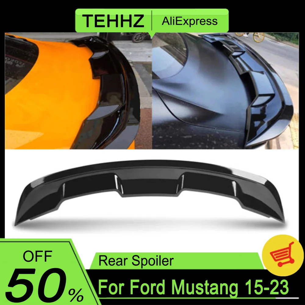 For Ford Mustang 2015-2023 Spoiler Accessories Rear Roof Trunk Spoiler Wing GT500 Style Rear Wing Lip Trim Auto Exterior Parts