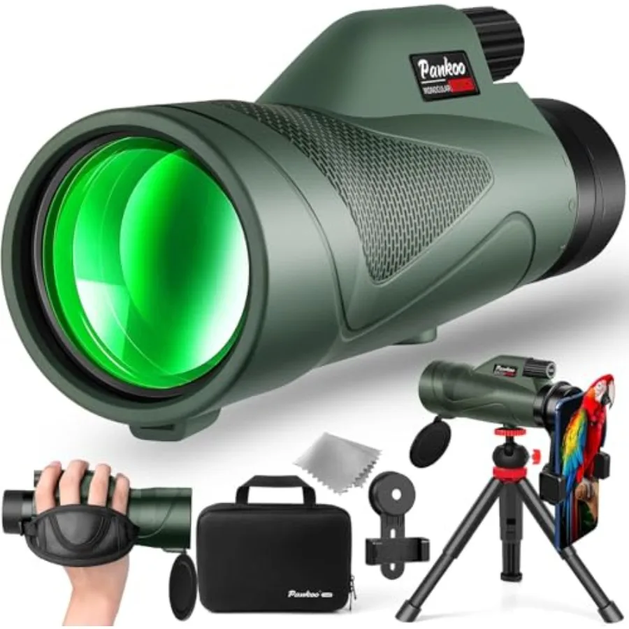 

12x60 HD Monocular Telescope for Bird Watching, Sports, Hiking, Traveling Aluminum Alloy Body, Black Finish, High-Powered with