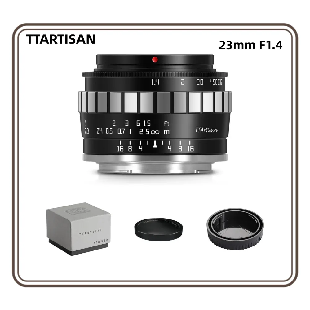 TTARTISAN 23mm F1.4 APS-C MF Objektive für Fuji X XT-100, Nikon Z Z50 ZFC, Sony E A6600, Olympus E-M5 M43 Mount, schnelle Dokumentarfilmfotografie