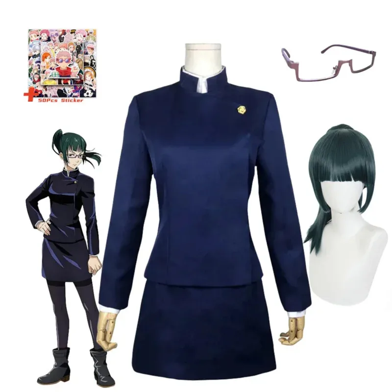

Anime Jujutsu Kaisen Zenin Maki Cosplay Costume Top Skirt Uniform Women Dress Halloween Carnival Party Clothes