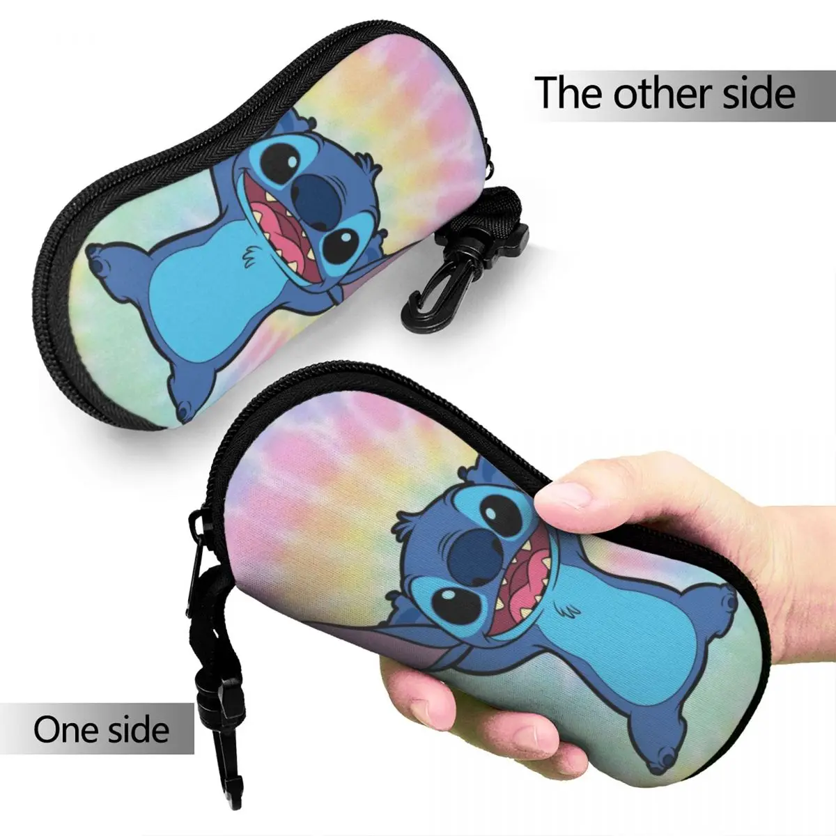 Stitch And Angel Glasses Case Student Accessories Sunglasses Storage Box Small Eye Contacts Case