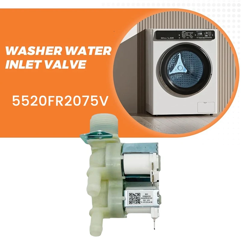5520FR2075V غسالة صمام مدخل المياه لاستبدال أجزاء غسالة كينمور صمام مدخل المياه الجمعية DC12V
