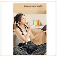 Karaoke Machine,Bluetooth Portable Karaoke Speaker With Bass With Dazzling Lights For Adults And Kids Microphones Durable Black