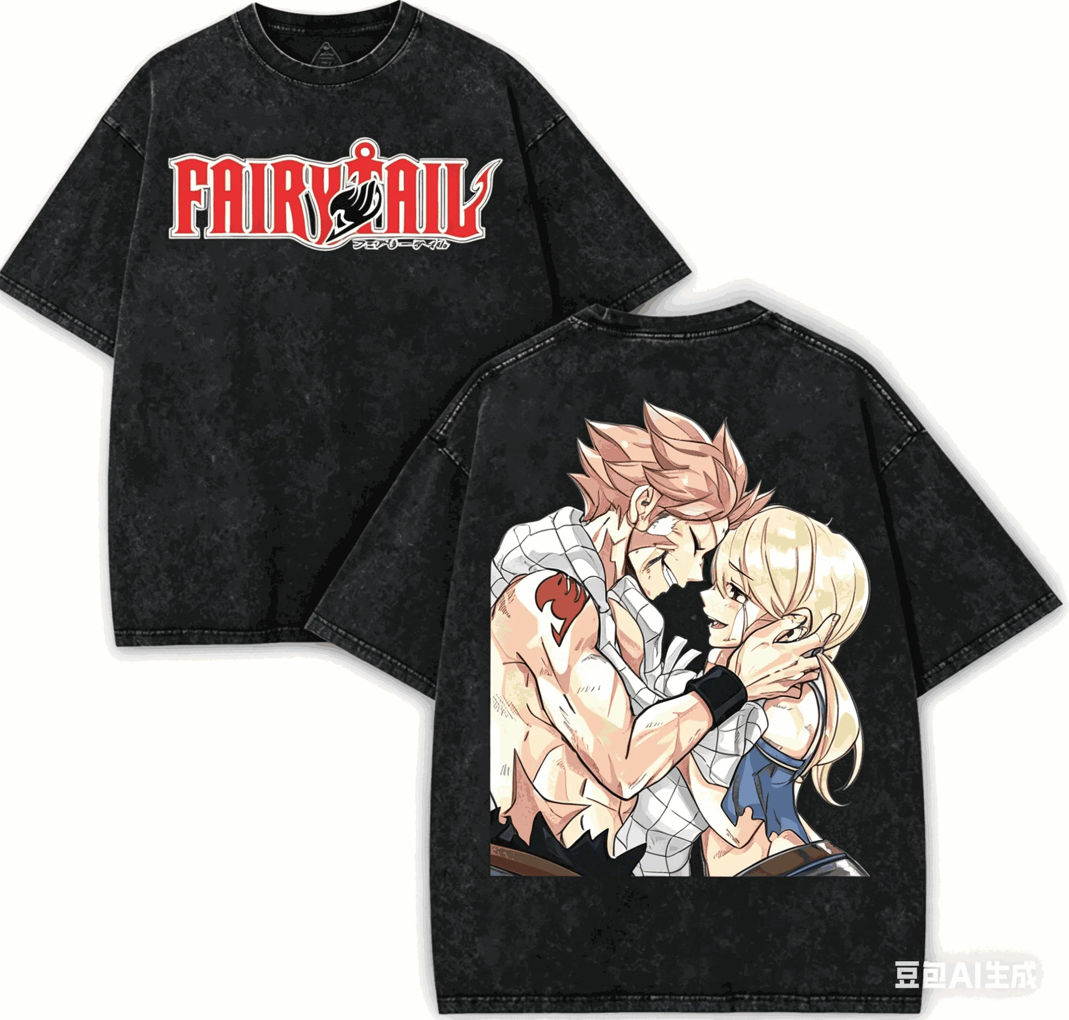 FAIRY TAIL Washed T shirt 2026 New Model personality Clothes shirt Year round clothing Streetwear Trendy Vintage Breathable soft
