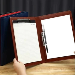 A4 Leather File Folder Business Padfolio for man/women Document Holder Clipboard Folder Organizer Meeting Pad for Office Supply