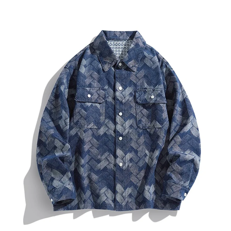 

Jacket Men Work Clothes Double Pockets Vintage Designer Mens Black Blue Denim Jackets Streetwear Handsome Bomber Streetwear
