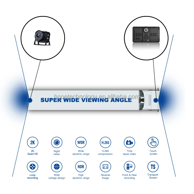 หน้าจอสัมผัส 7 นิ้ว กล้อง AHD 1080P บันทึกภาพสีตลอดเวลา กล้องติดรถยนต์ 2 ช่องทาง DVR