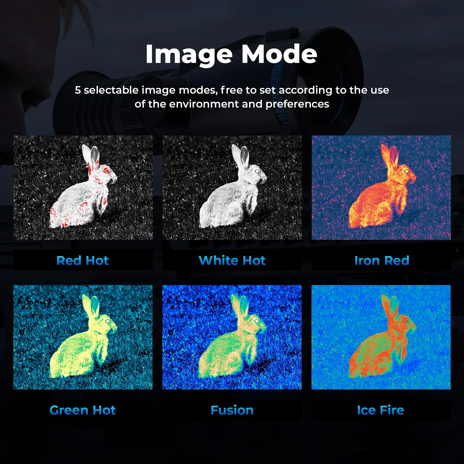 GOYOJO 384x288 نطاق حراري 1500-1800 متر منظار بندقية للتصوير الحراري مع بصريات حرارية عالية الحساسية، تخزين 12um 55 هرتز، 64 جيجابايت