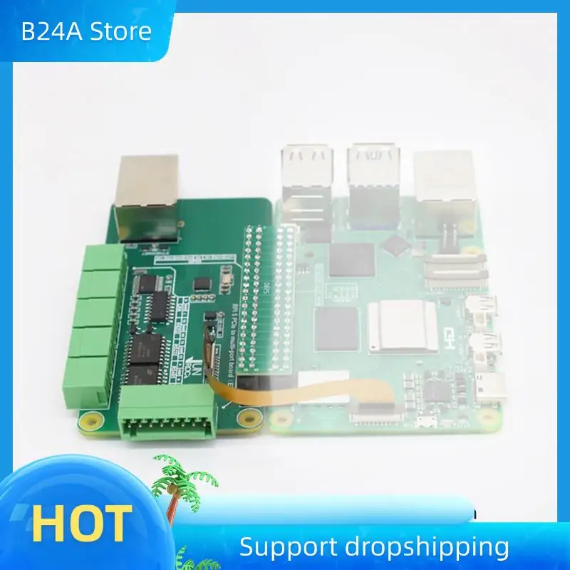 

B24A For Raspberry Pi 5 Pcie To RJ45 Gigabit Ethernet Adapter Board Pcie To Gigabit ETH Board For Raspberry Pi 5 Plug And Play