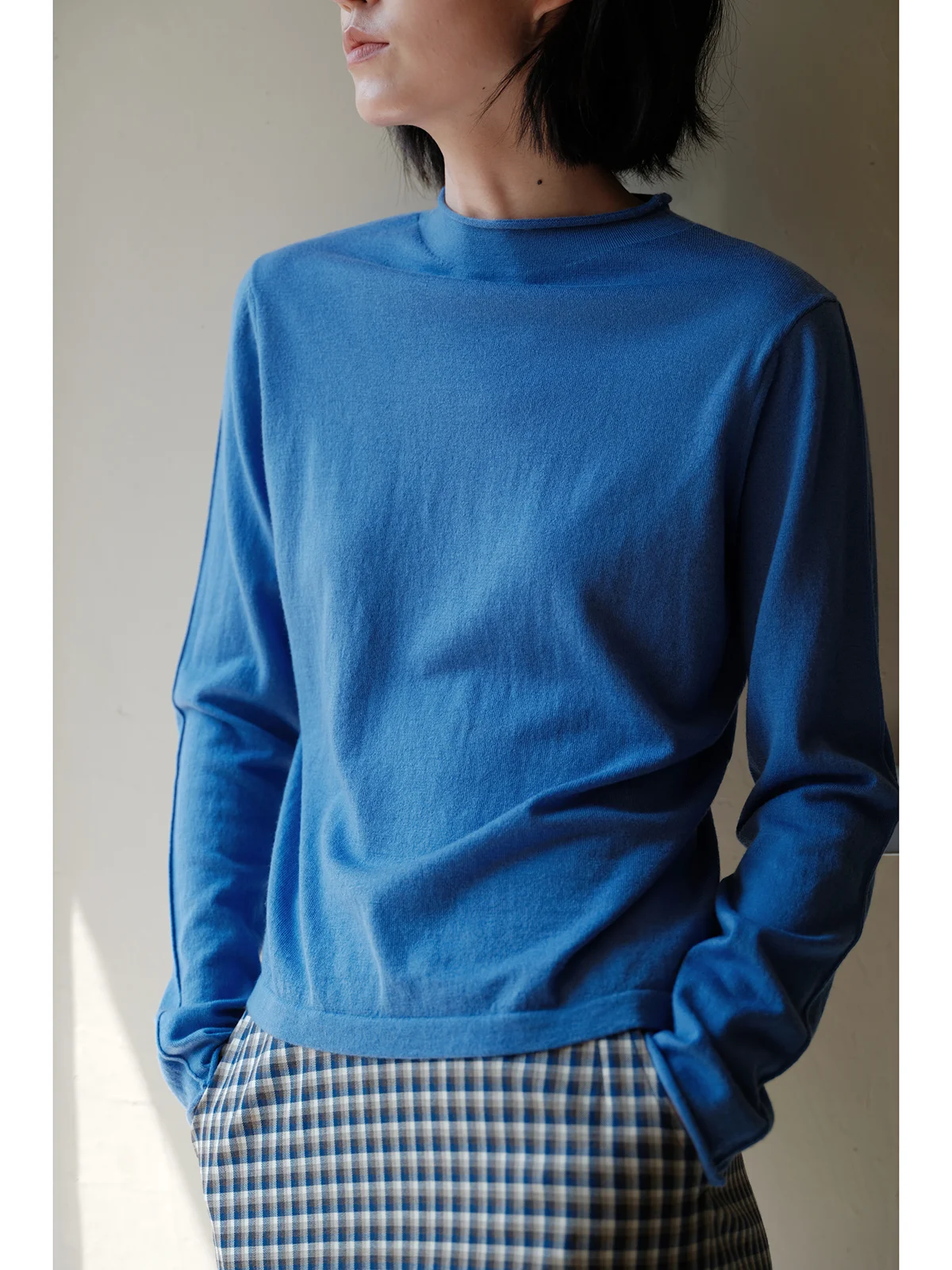 

Ультратонкий свитер из австралийской мериносовой шерсти с отворотом, длинными рукавами, простой вязки, для ношения как базовый слой, новинка осени 2025