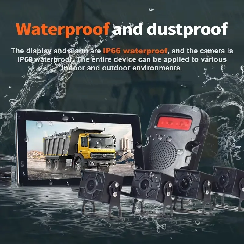 

Водонепроницаемый 4-канальный монитор с обратной резервной камерой для грузовика с обнаружением слепых зон BSD-сенсорный TFT ЖК-экран для тяжелых грузовиков