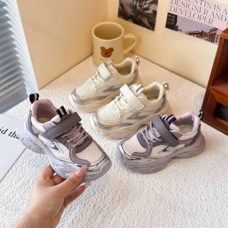 

Children's Spring 2025 New Style Mesh Breathable Sports Shoes Anti Slip Soft Bottom Girls' Casual Versatile Comfortable sneakers