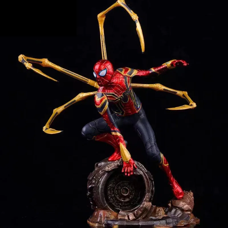 Movie Version Iron‑Spider‑Man Model With Metal‑Look Spider Claw Resin Ornament Birthday Present For Teen Boys view 4