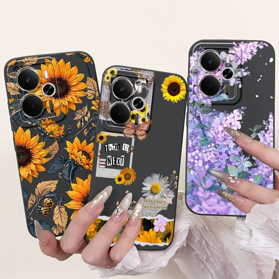 ل Realme 14 5G / Realme 14T غطاء عالمي كوكه فوندا زهرة جرلي أرنب المرأة موضة لينة جراب هاتف لينة السائل سيليكون