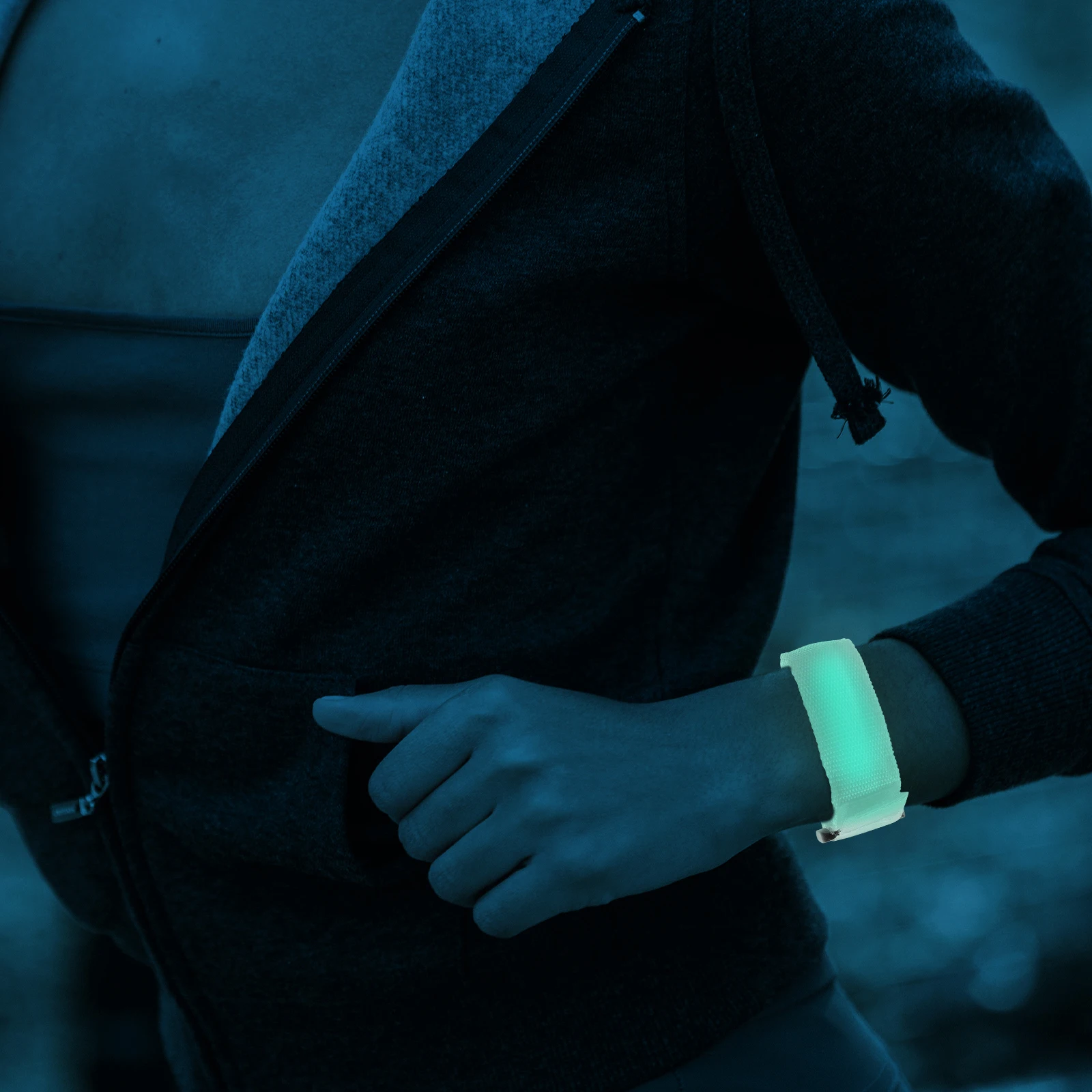 عصابة معصم خفيفة متوهجة LED لتشغيل أساور المعصم الوامضة المتوهجة #5