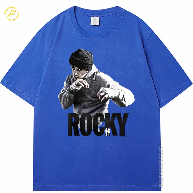 

Rocky Shadow Boxin Portrait Logo Oversized Cotton Tshirt Man T-Shirt Slim Fit T Shirt Mens Tees O-neck Clothes Short Sleeve