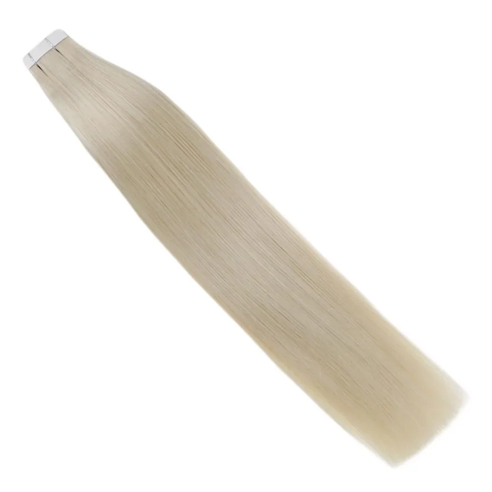 Laavoo fita em extensões de cabelo humano real cabelo brasileiro em linha reta natural 100% cabelo humano real cor pura 12-24 polegada fita no cabelo