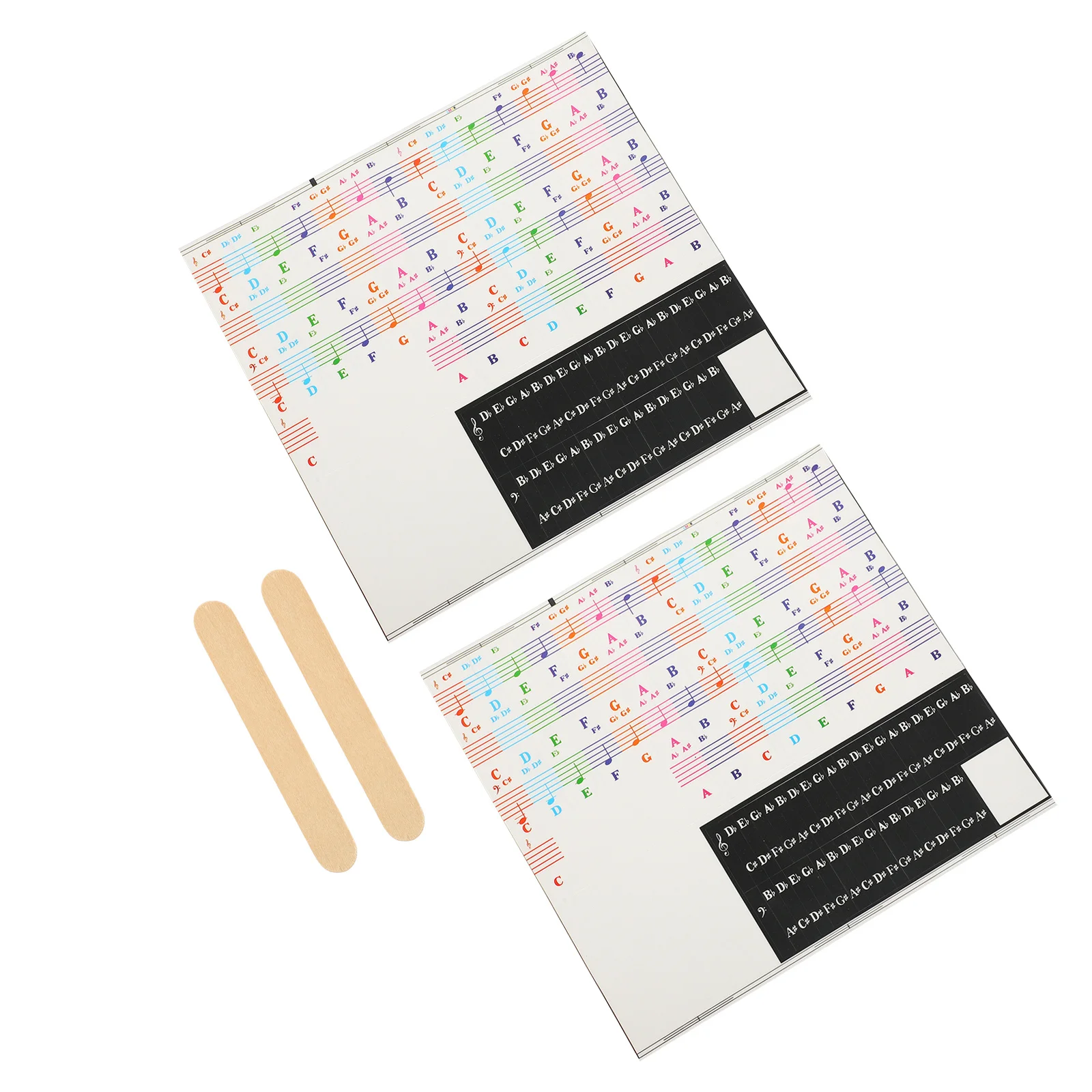1Set Keyboard Stickers Rainbow Color Smooth Design For Kids Beginner Piano Practice Tool Piano Sticker Labels Music Instrument