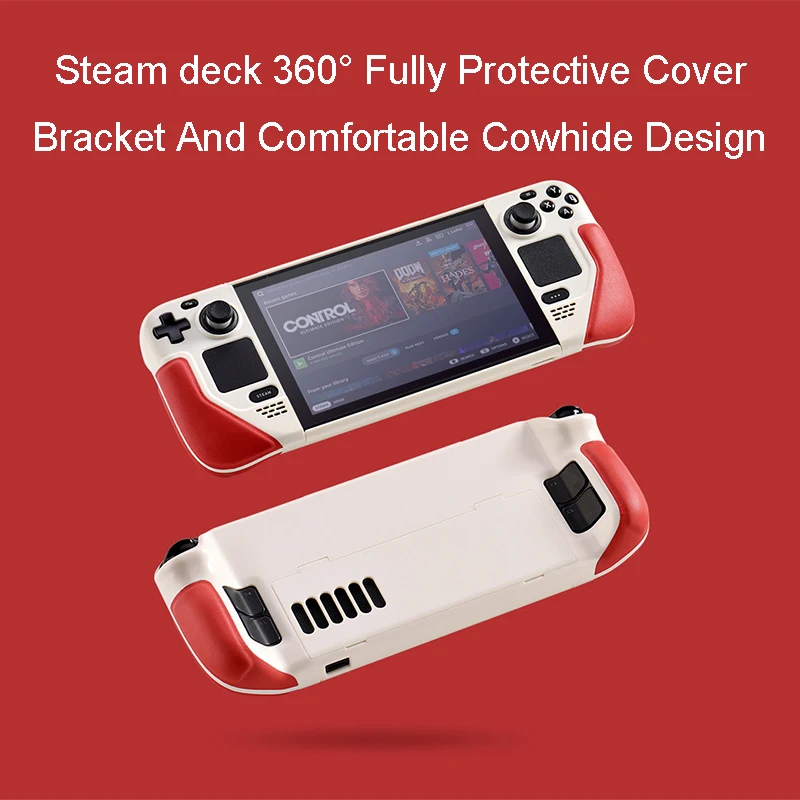 Protective Case for Steam Deck Soft Flip Leather Cover with Stand Full Protection Non-Slip Steam Deck OLED Bracket Accessories