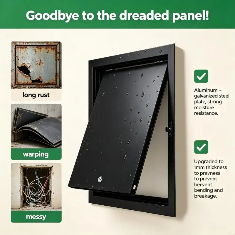 Push Access Panel Aluminum Metal Concealed Cover for Wall Ceiling Openings, Push Release, Indoor Use 87HA