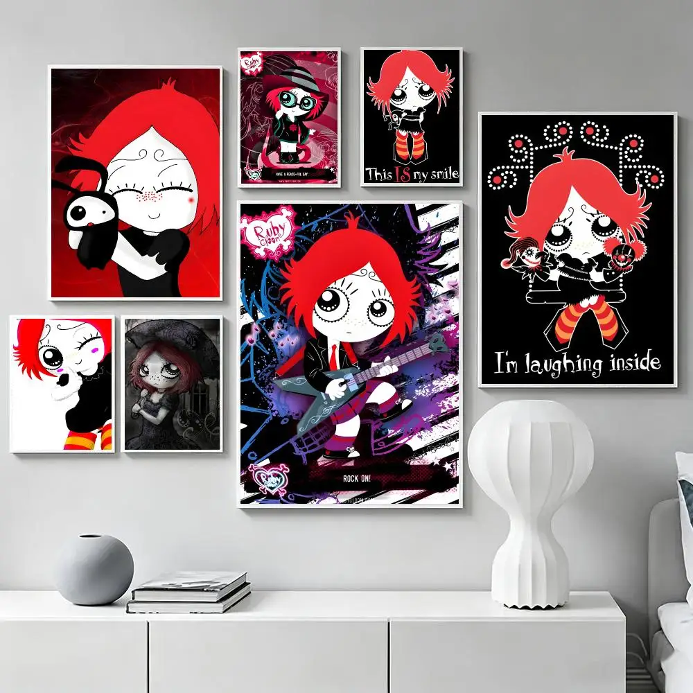 R-Ruby Gloom Poster Hot Self-adhesive Art Paper Sticker Coffee House Bar Room Wall Decor