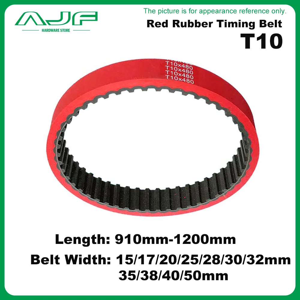 T10 Timing Belts With Red Rubber For VFFS Vertical Packing Machine. Pull Down Of The Packaging Film.T10 910mm-1200mm