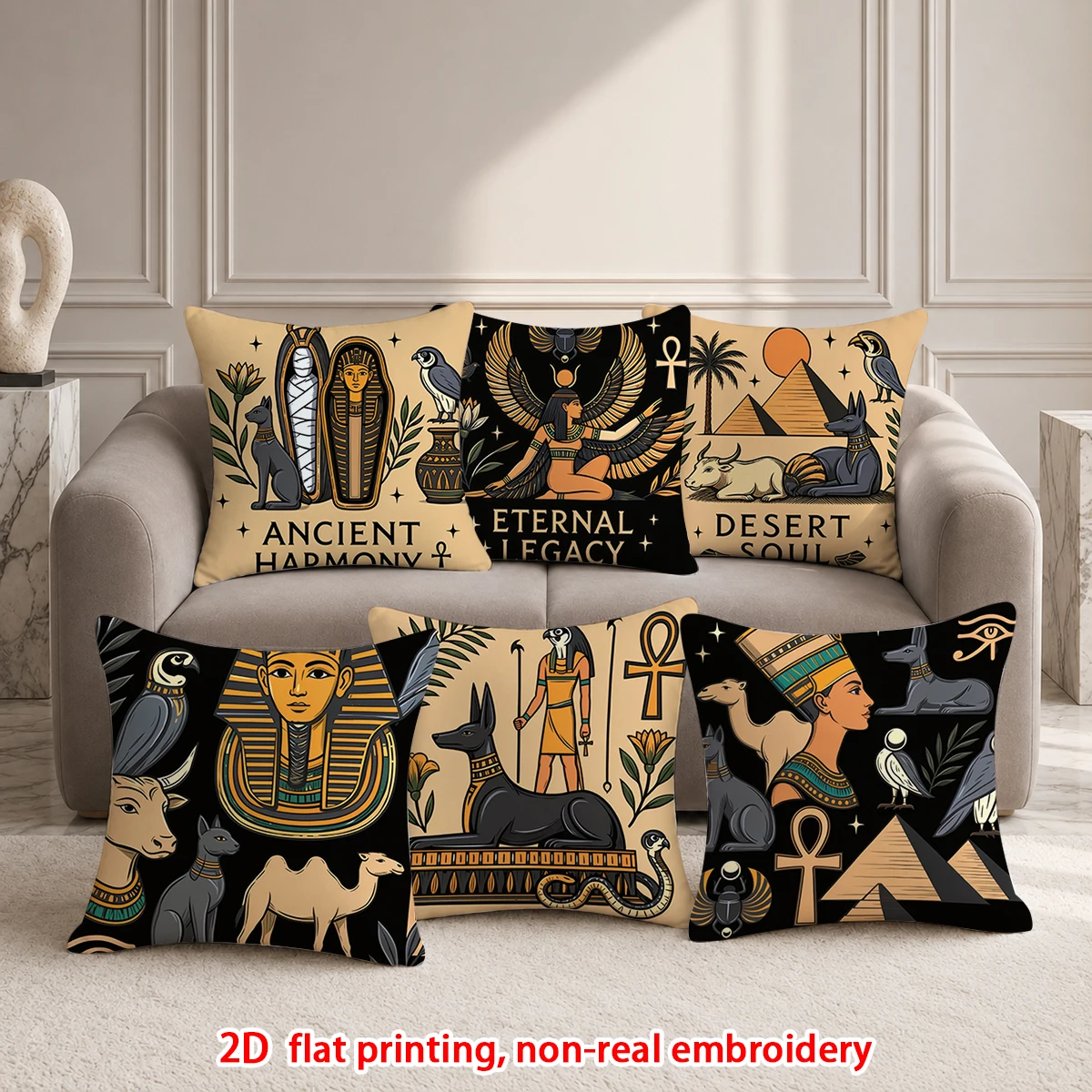 Home Decor Egypt - 6 Buah Sarung Bantal Lempar Gaya