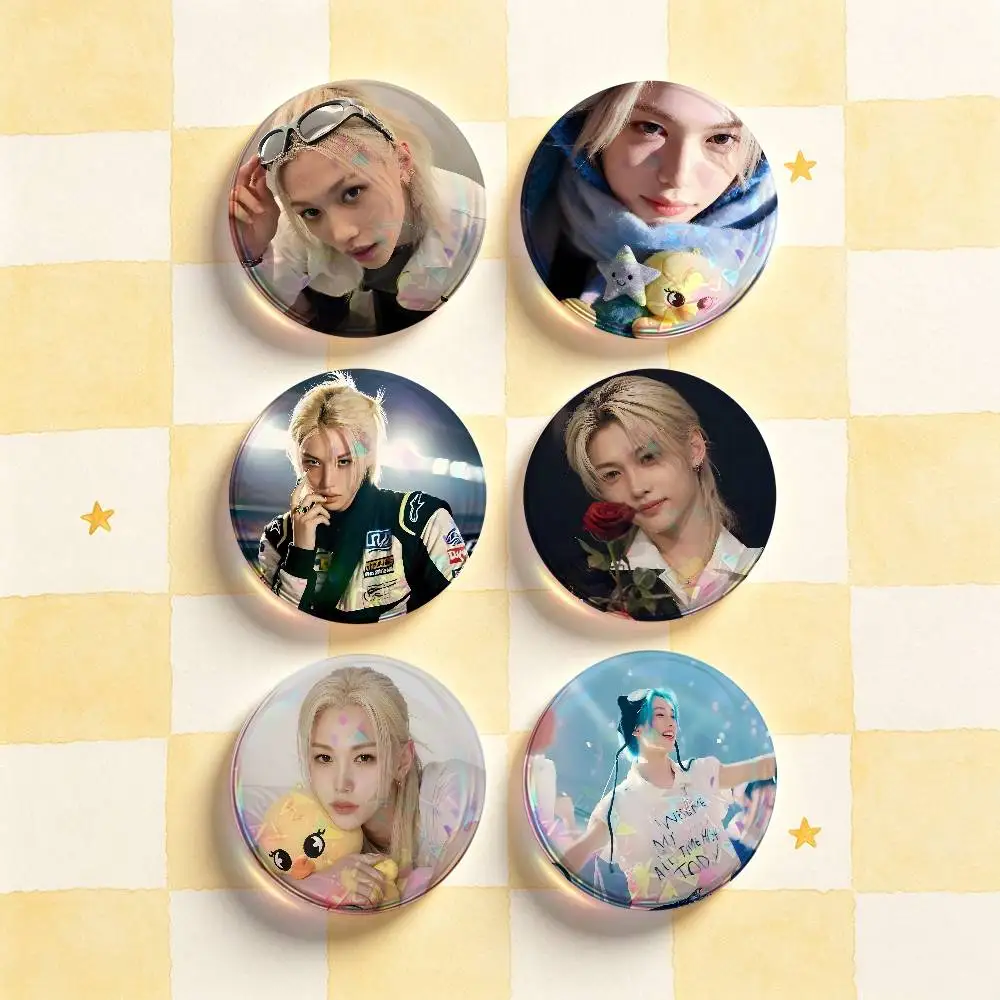 F-Felix Lee S-SKZ HD Print Badges Pretty Round Display Brooches IP merchandise 32mm 58mm 75mm 44mm 25mm